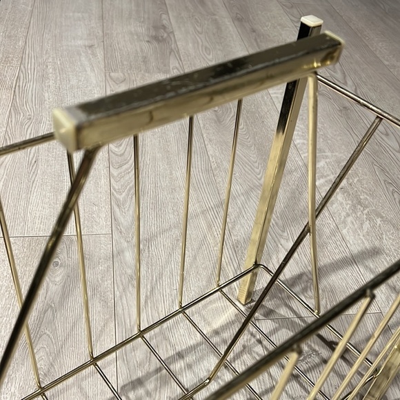 Mid Century Modern Brass Magazine Rack - Picture 5 of 8